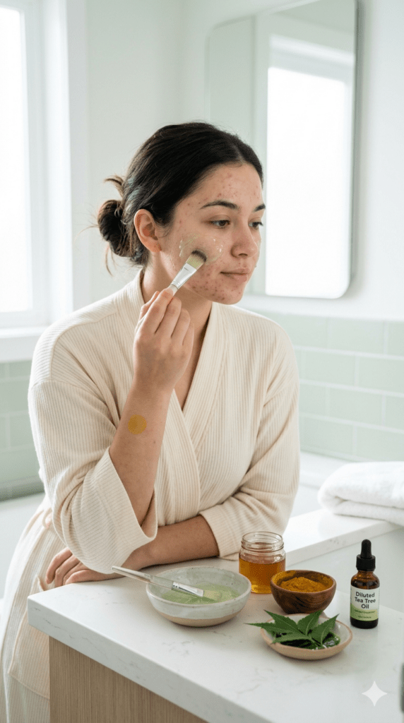 Honey and turmeric mask to remove acne naturally