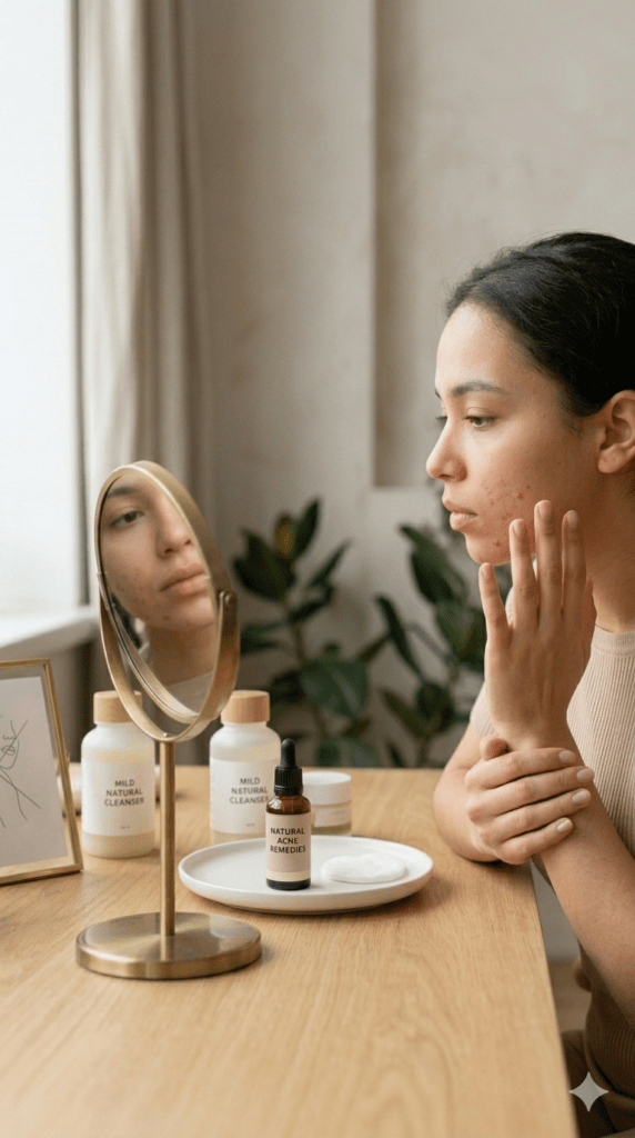 Before and after results of removing acne naturally
