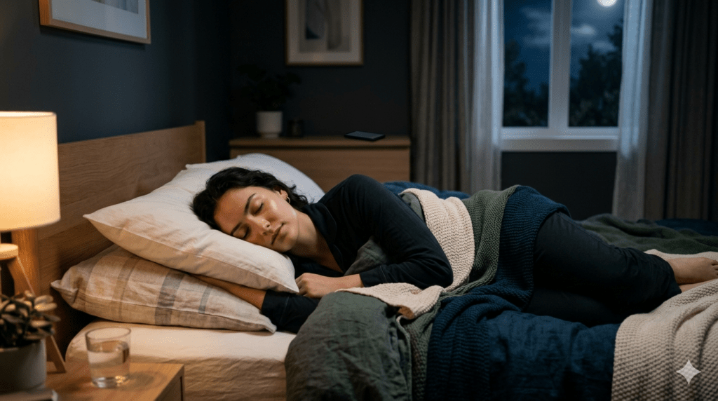 Girl getting proper sleep to reduce dark circles fast