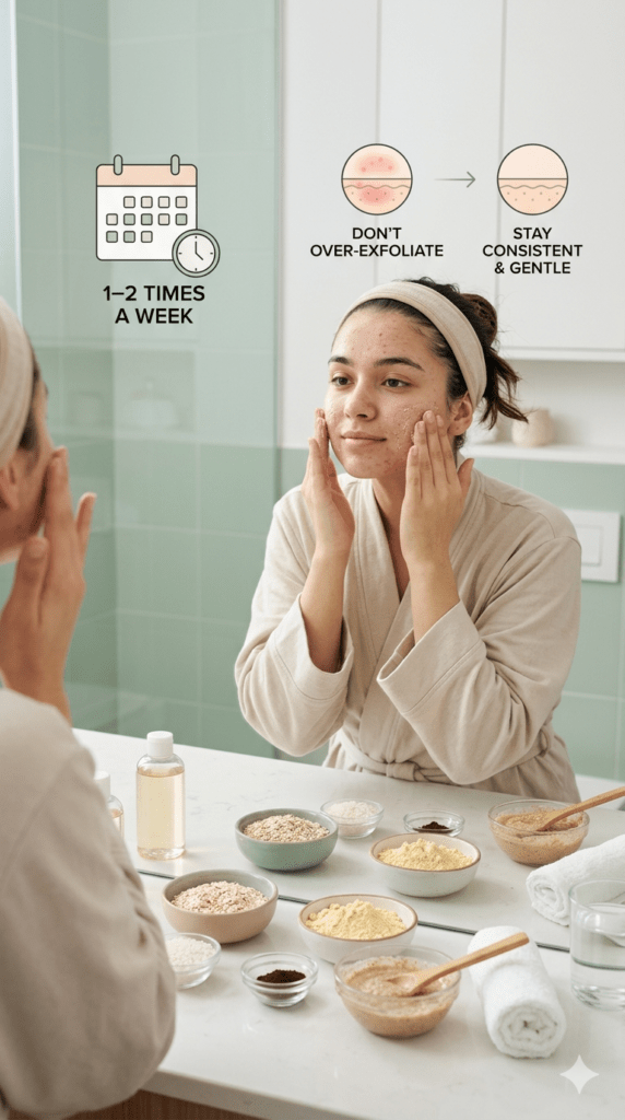 Natural face mask for clear skin and acne removal