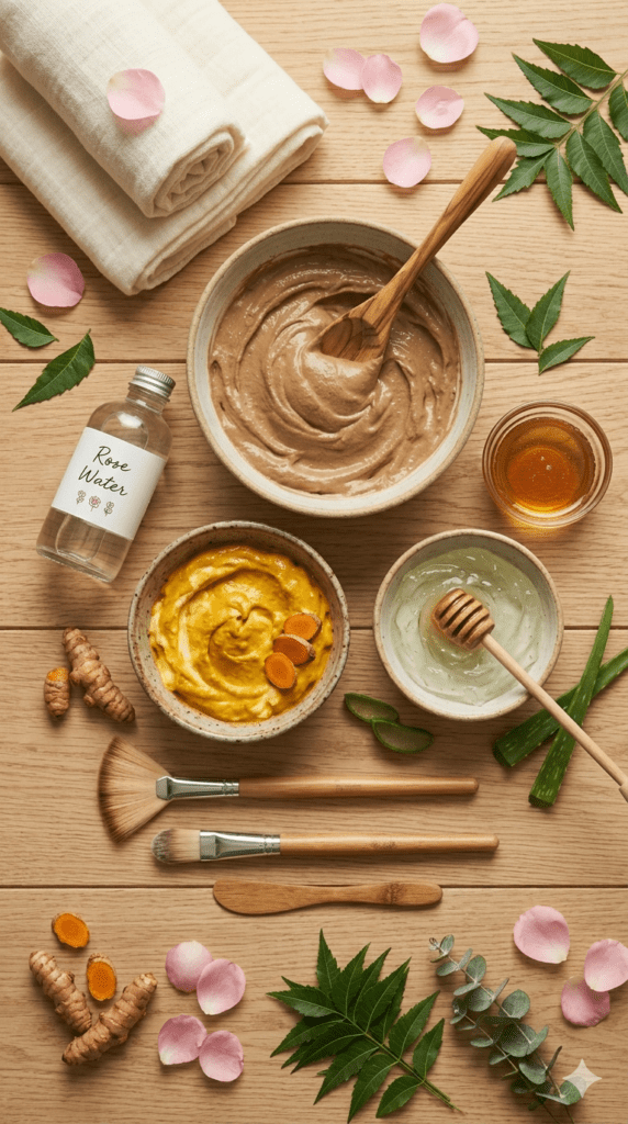 Natural face mask for clear skin and acne removal